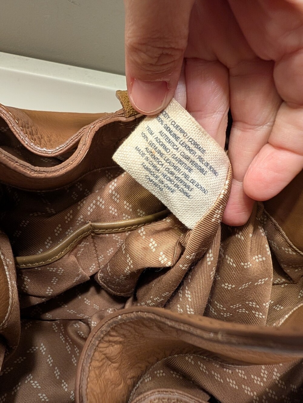 🤎 Vintage Lucky Brand Mia Classic Leather Hobo Shoulder Satchel Bag in Cognac - Picture 16 of 16